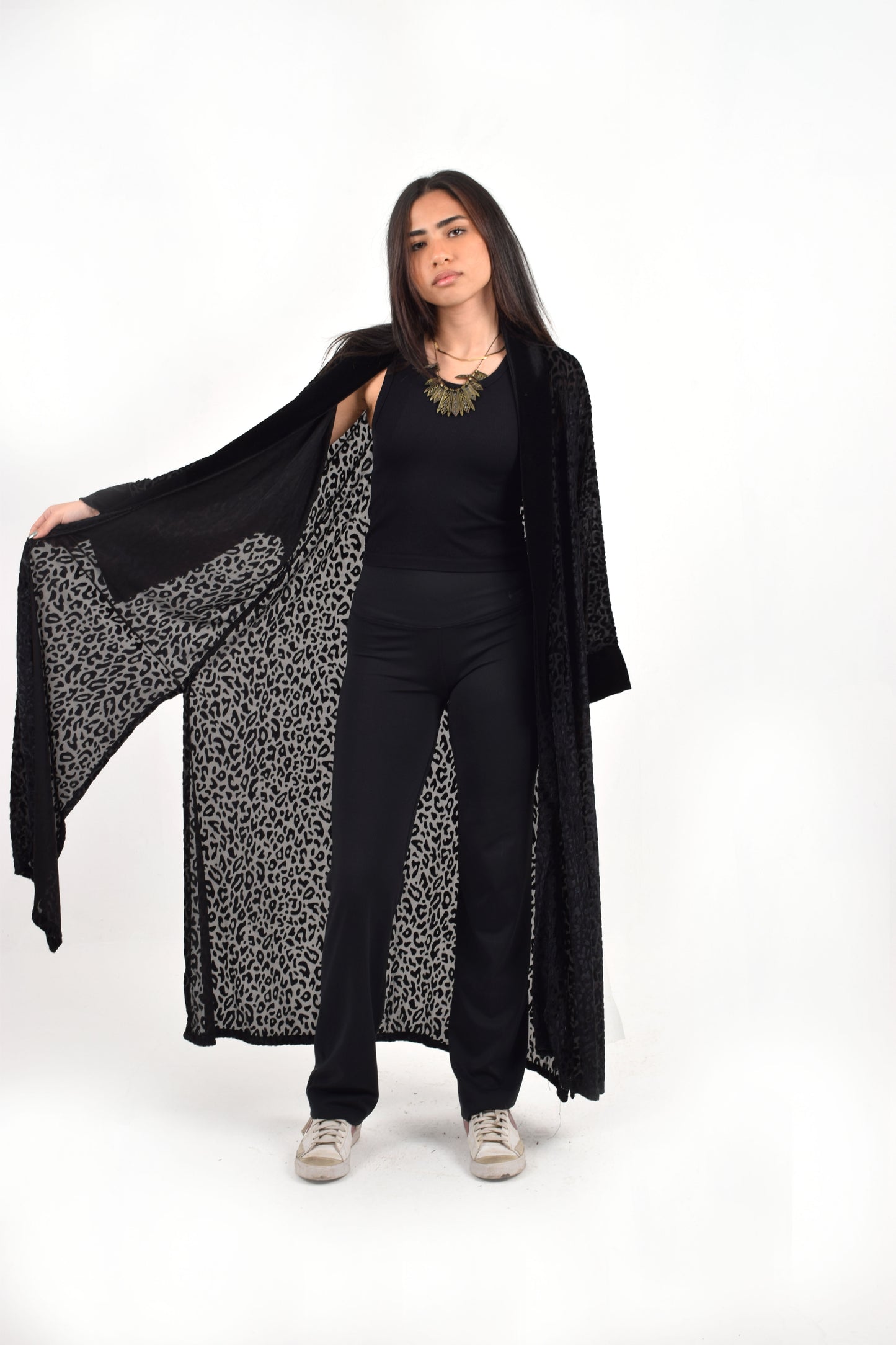 Black Cheetah Kimono