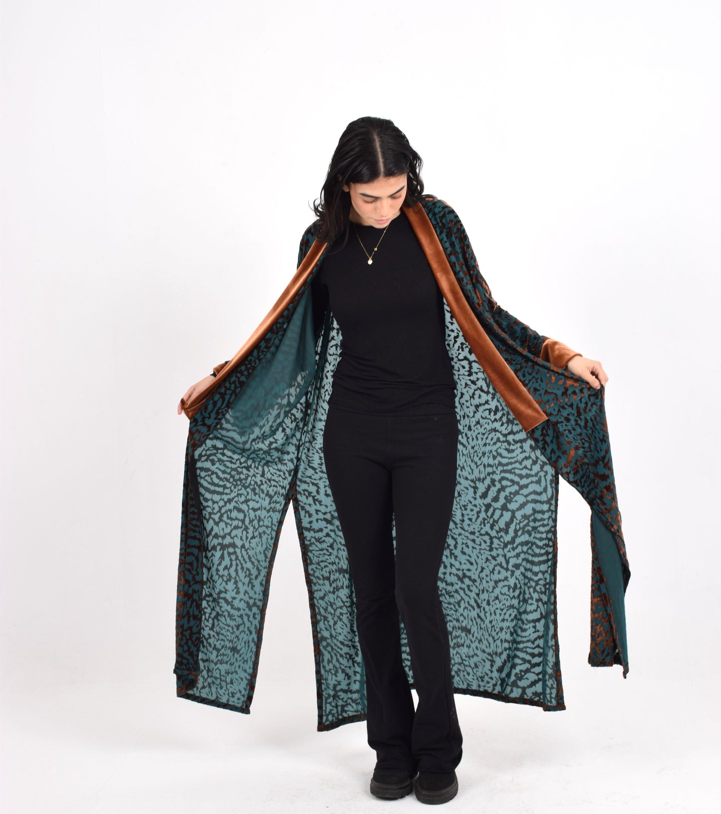 Teal Zebrah Kimono