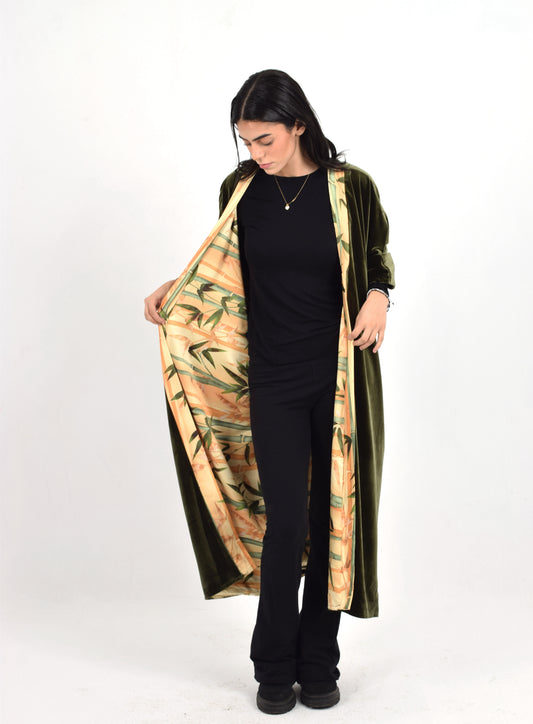 Khaki Green Reversible Kimono