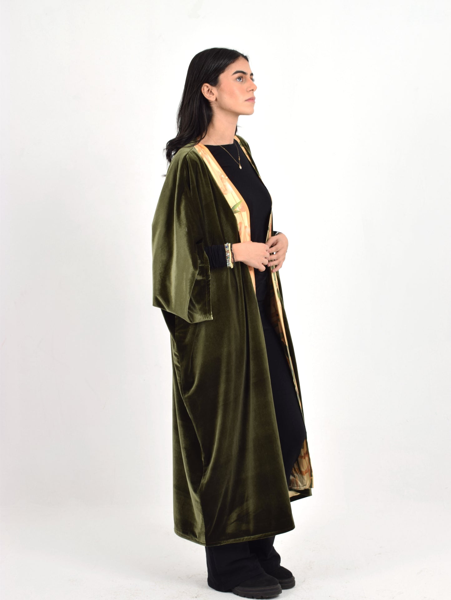 Khaki Green Reversible Kimono