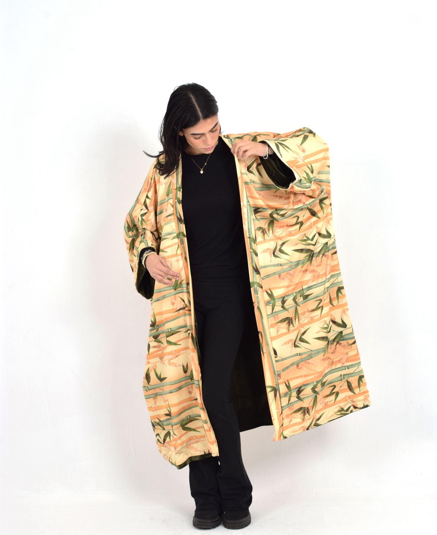 Khaki Green Reversible Kimono