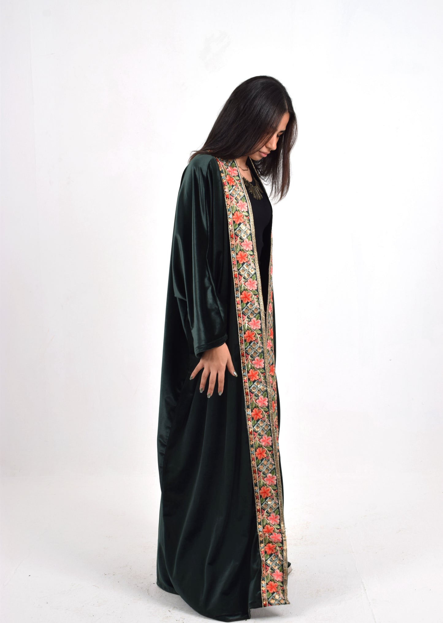 Green Velvet (floral) Kaftan