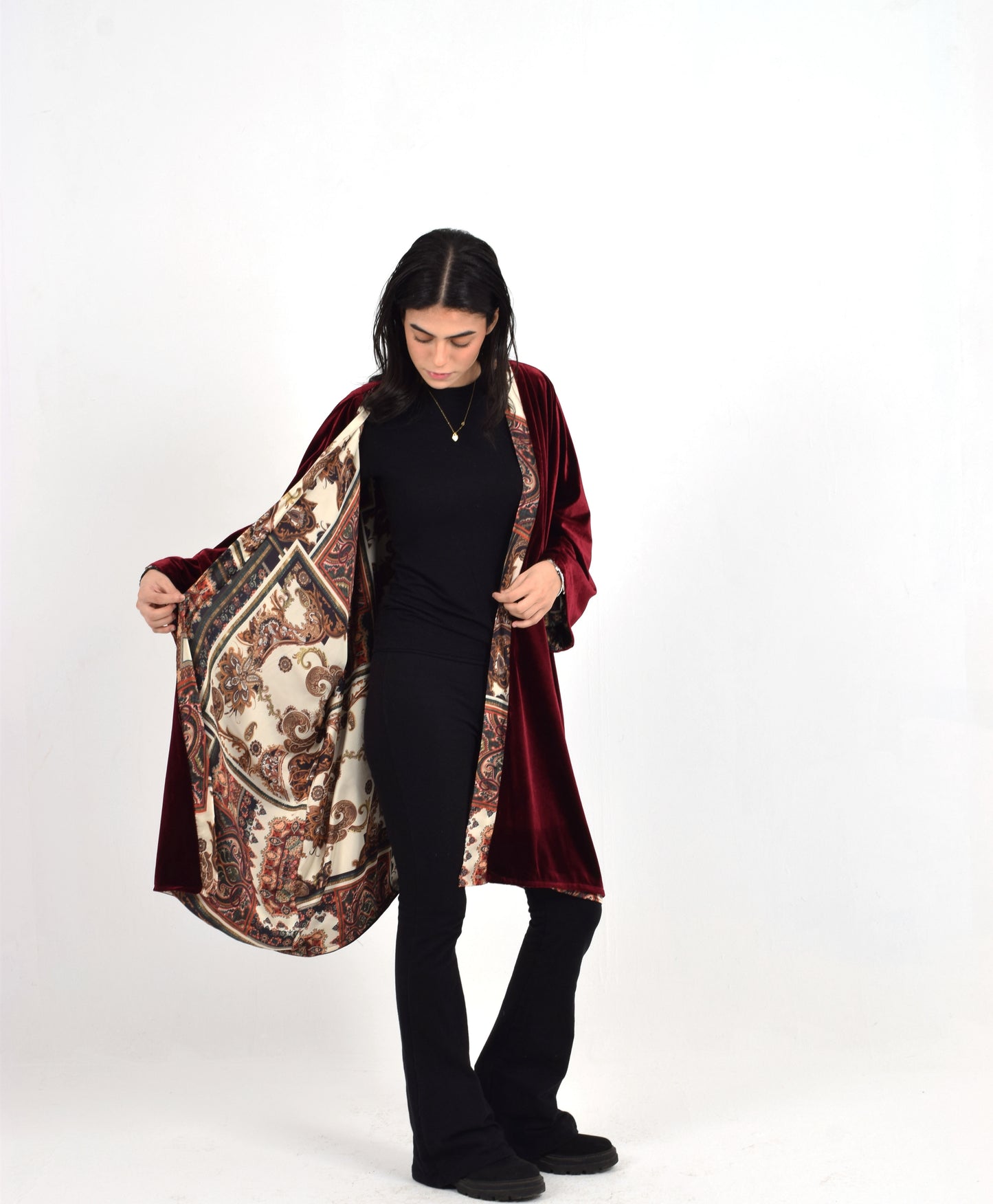 Ruby Red Reversible Kimono