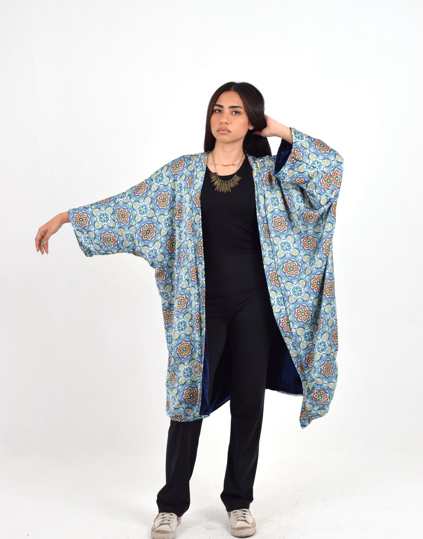 Navy Blue Reversible Kimono