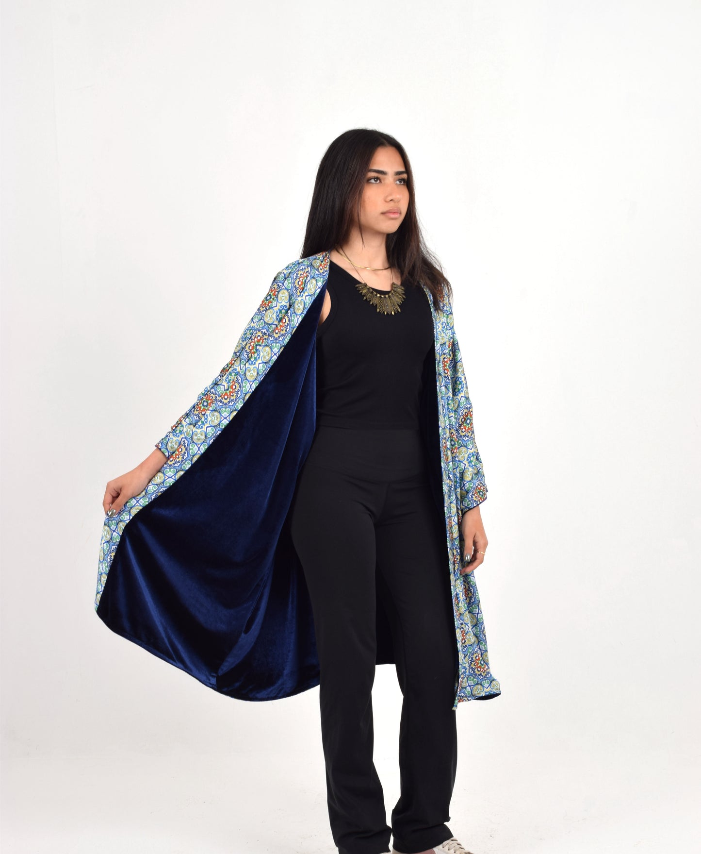 Navy Blue Reversible Kimono