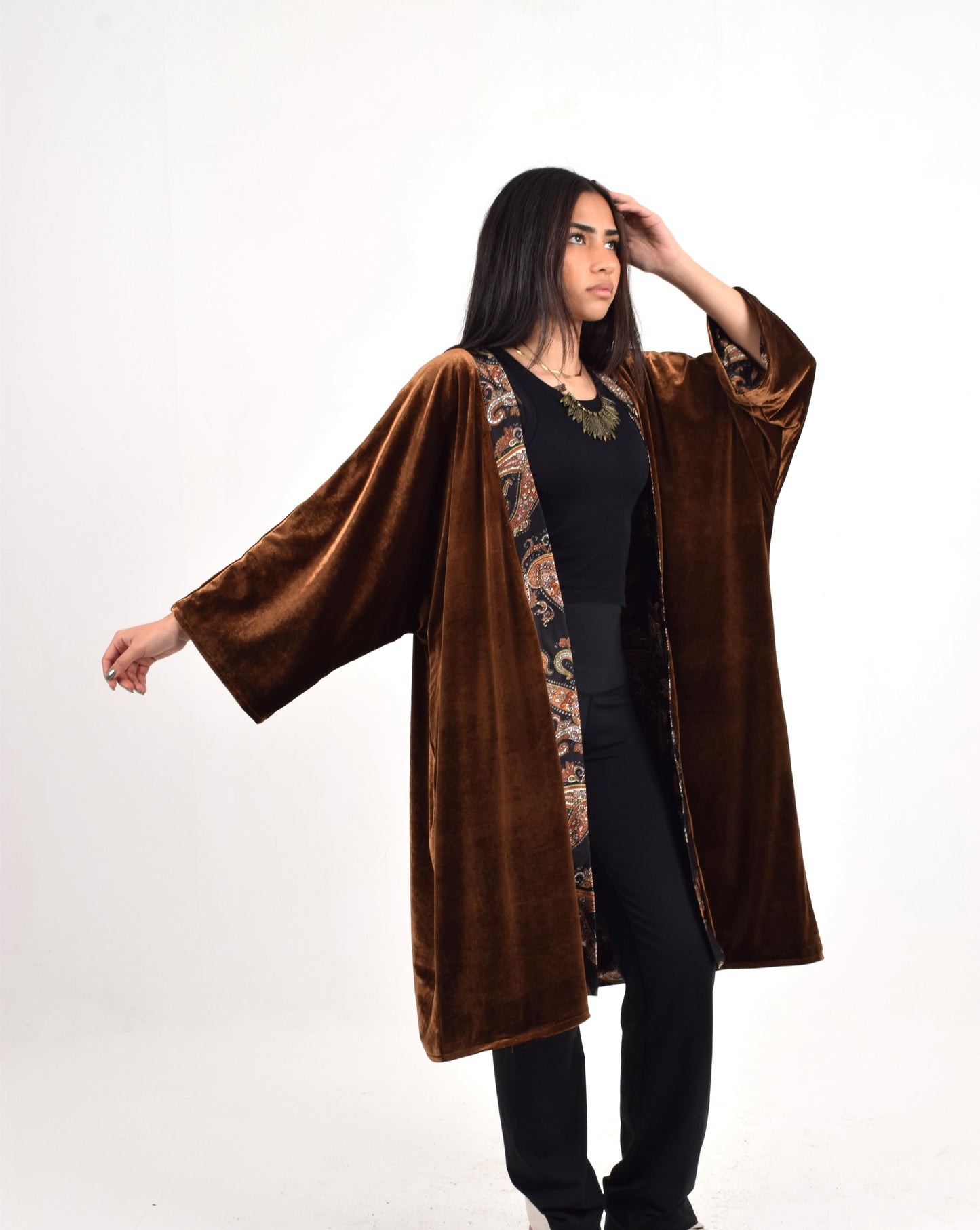 Brown Reversible Kimono