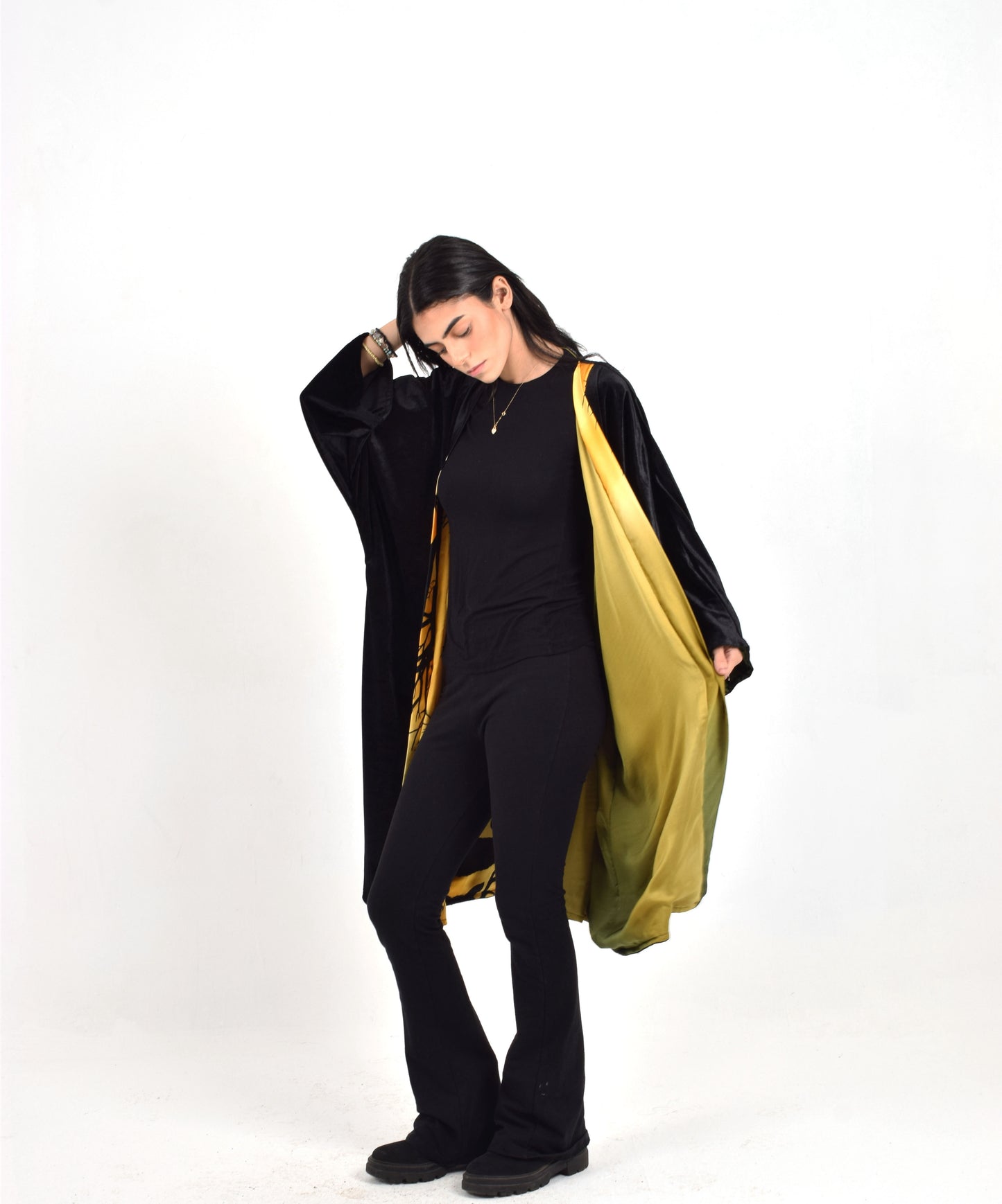 Black Reversible (olive) Kimono