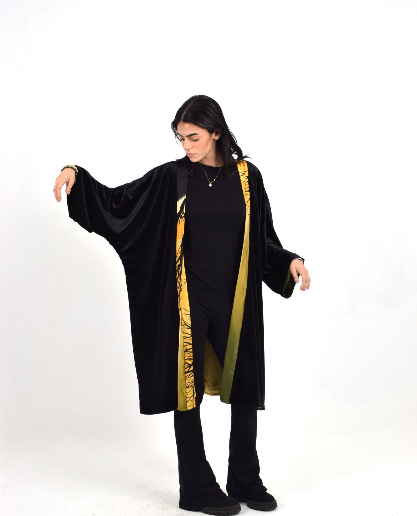 Black Reversible (olive) Kimono