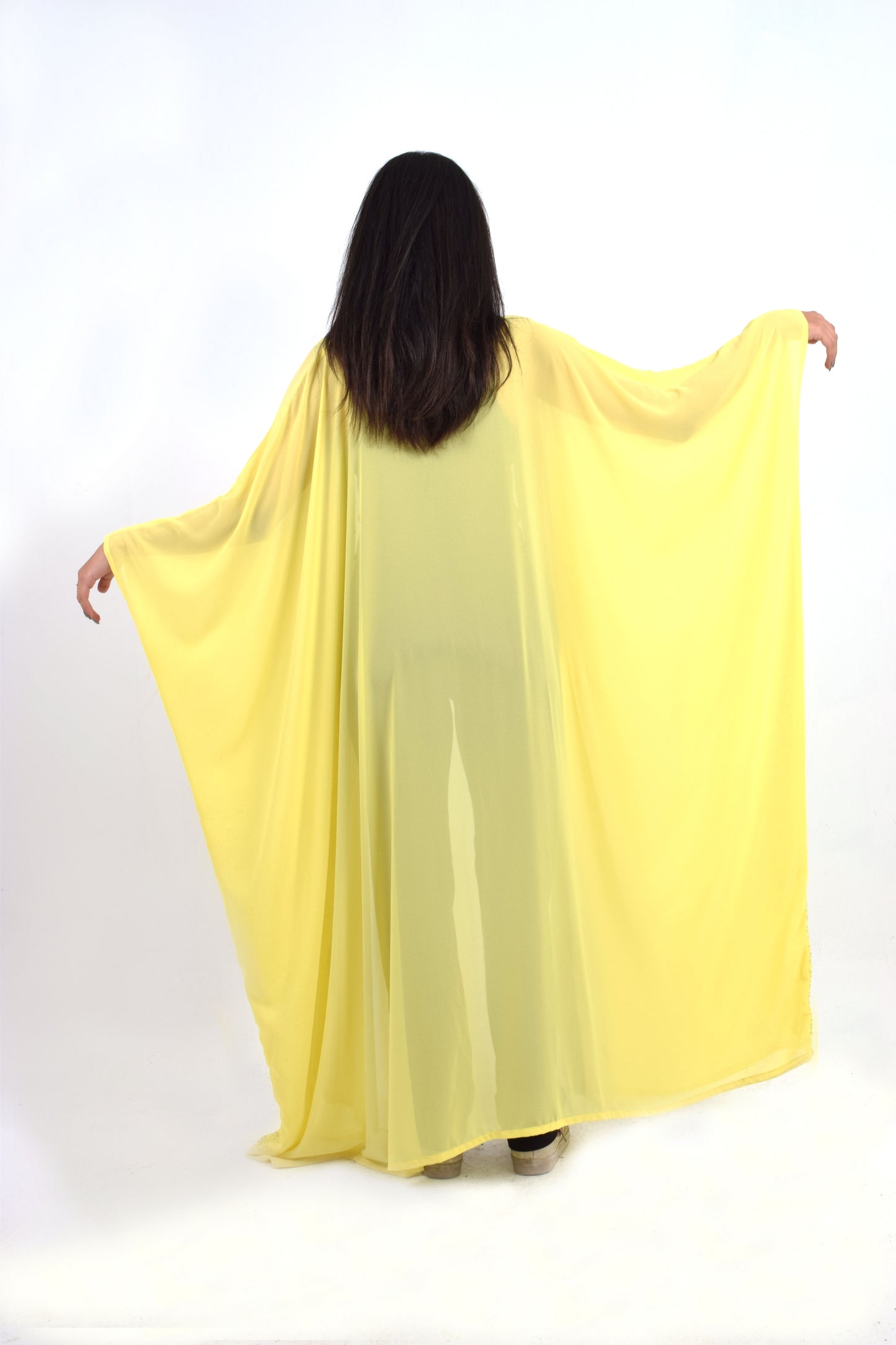 Yellow Chiffon Kaftan