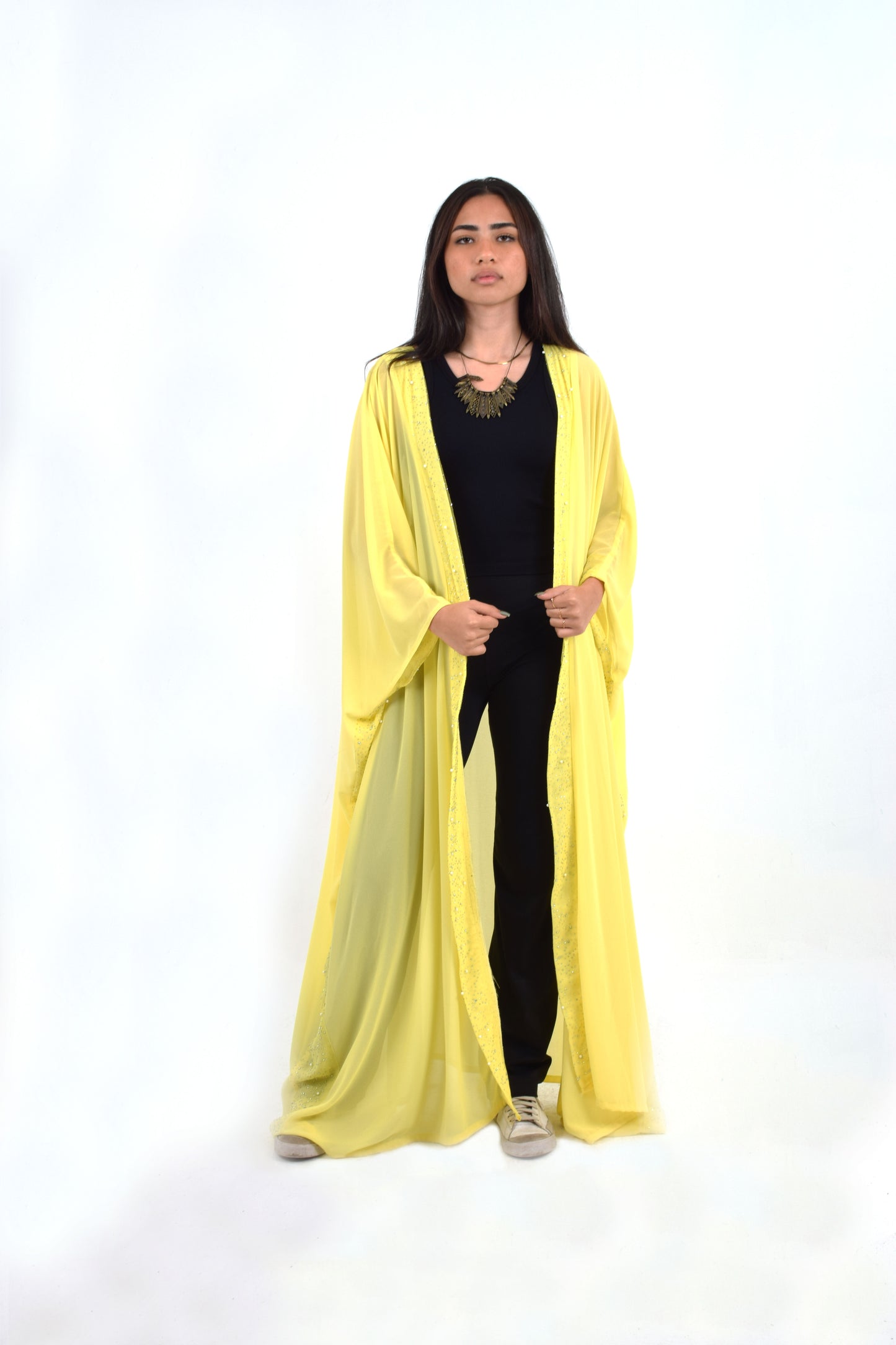 Yellow Chiffon Kaftan