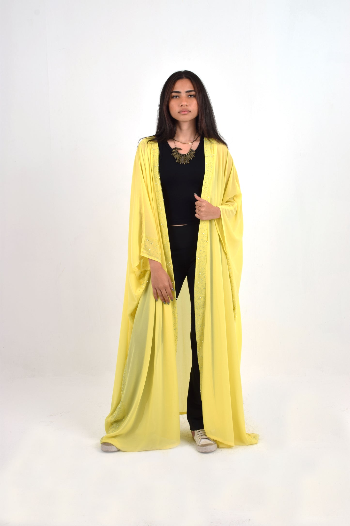 Yellow Chiffon Kaftan