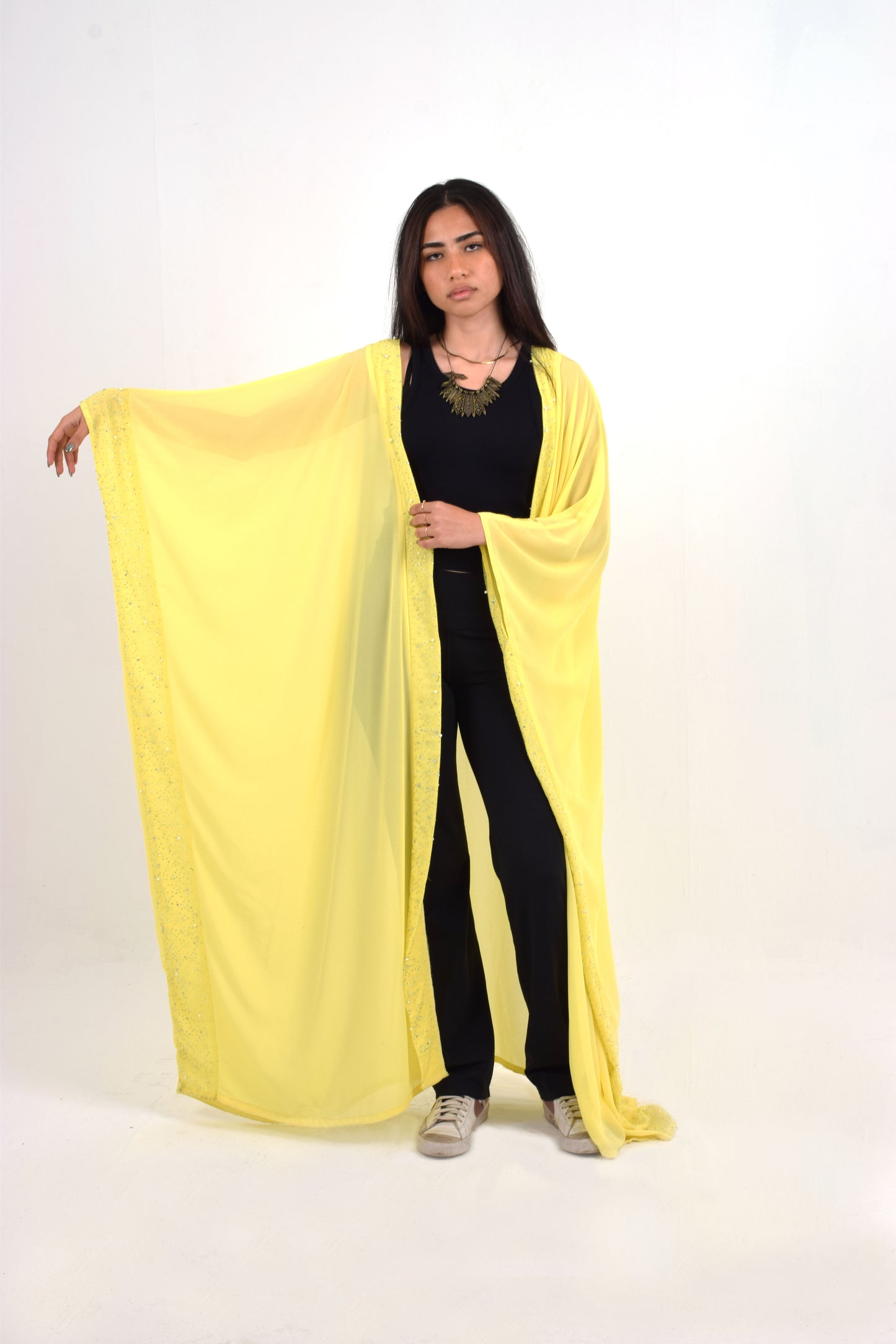 Yellow Chiffon Kaftan