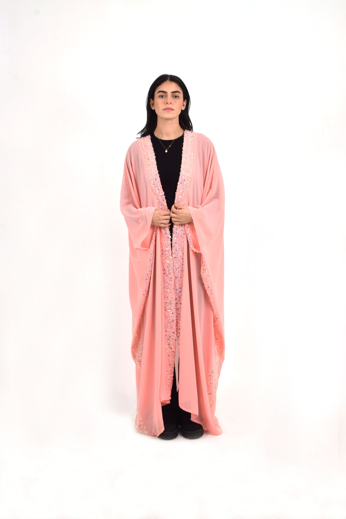 Pink Chiffon Kaftan