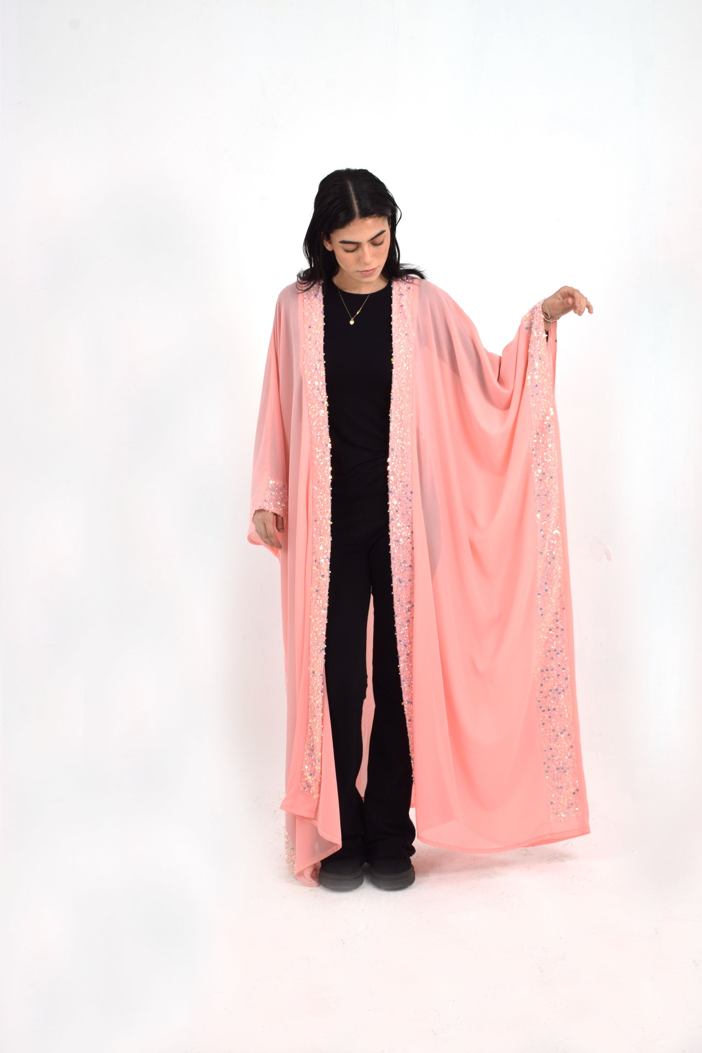 Pink Chiffon Kaftan