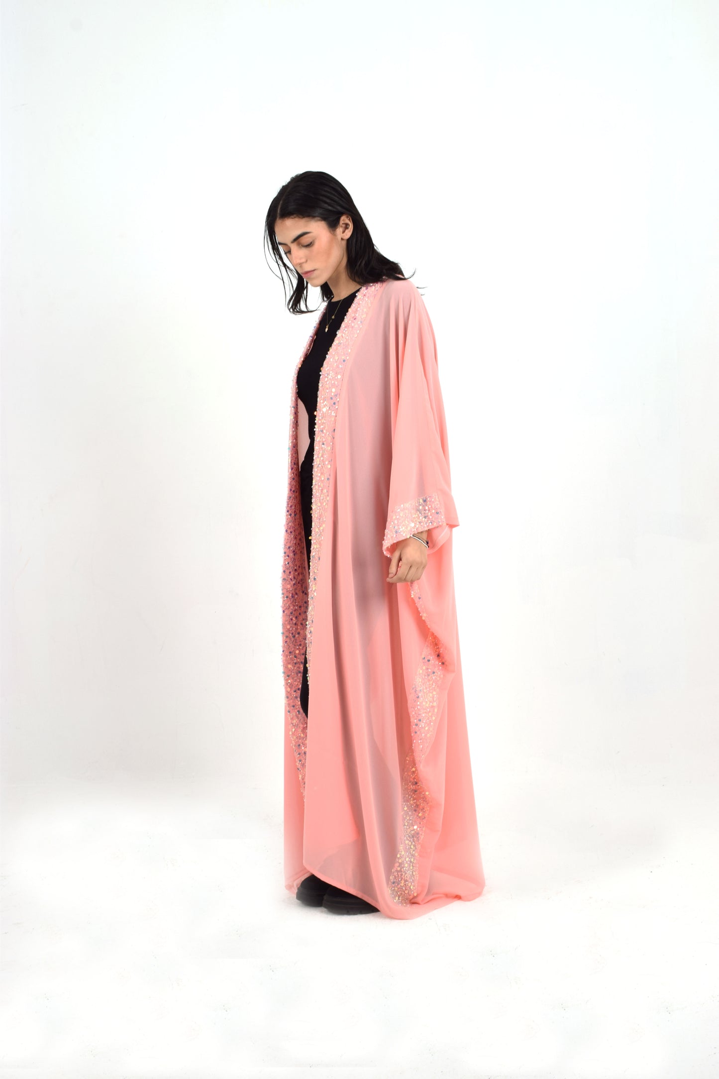 Pink Chiffon Kaftan