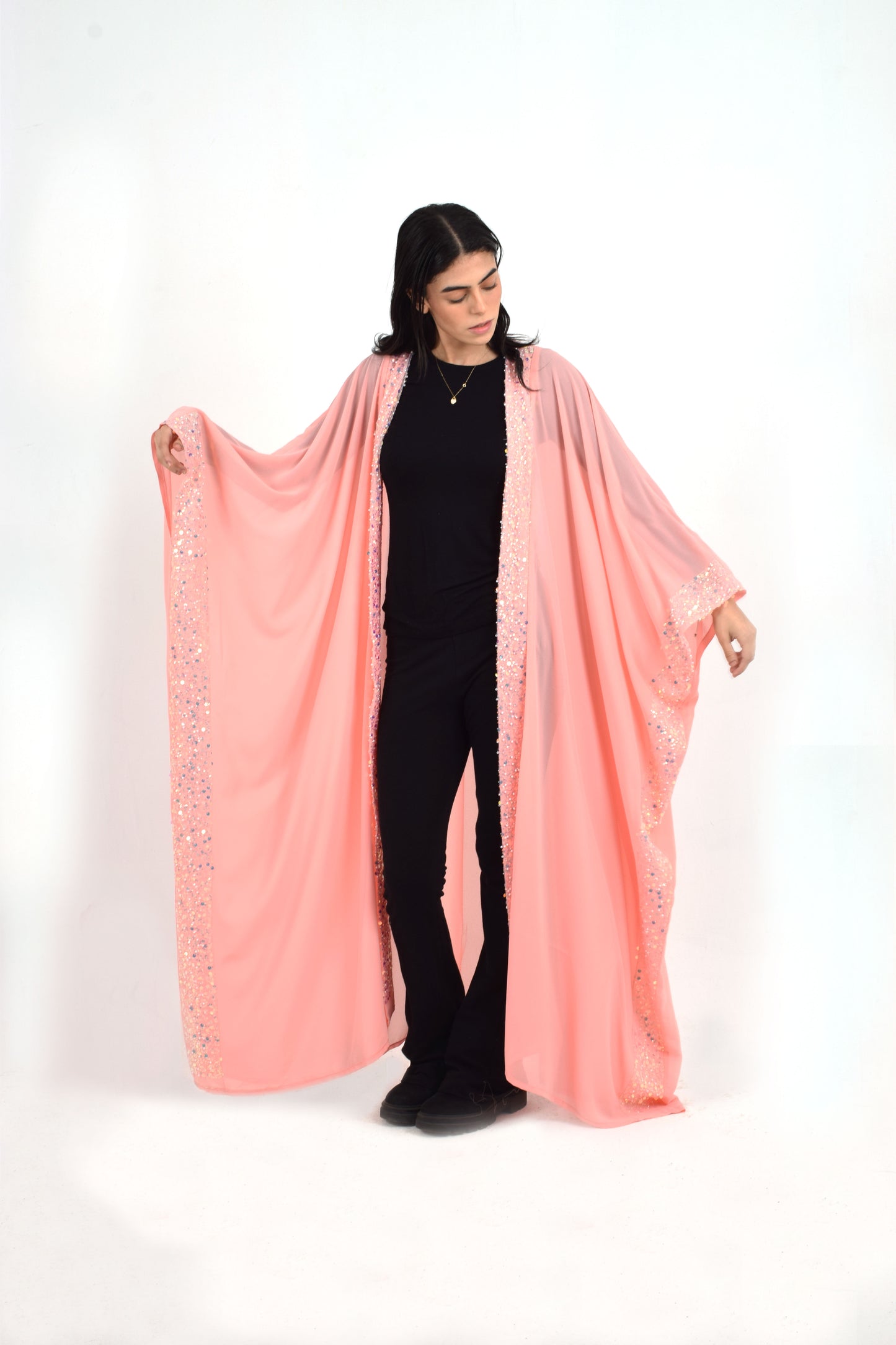 Pink Chiffon Kaftan