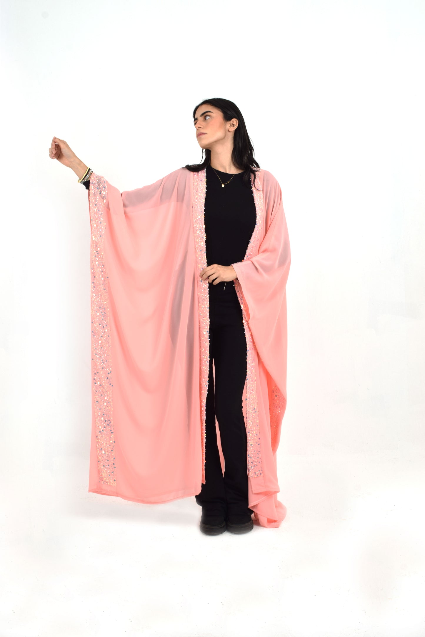 Pink Chiffon Kaftan